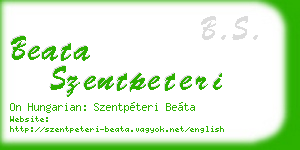 beata szentpeteri business card