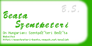 beata szentpeteri business card